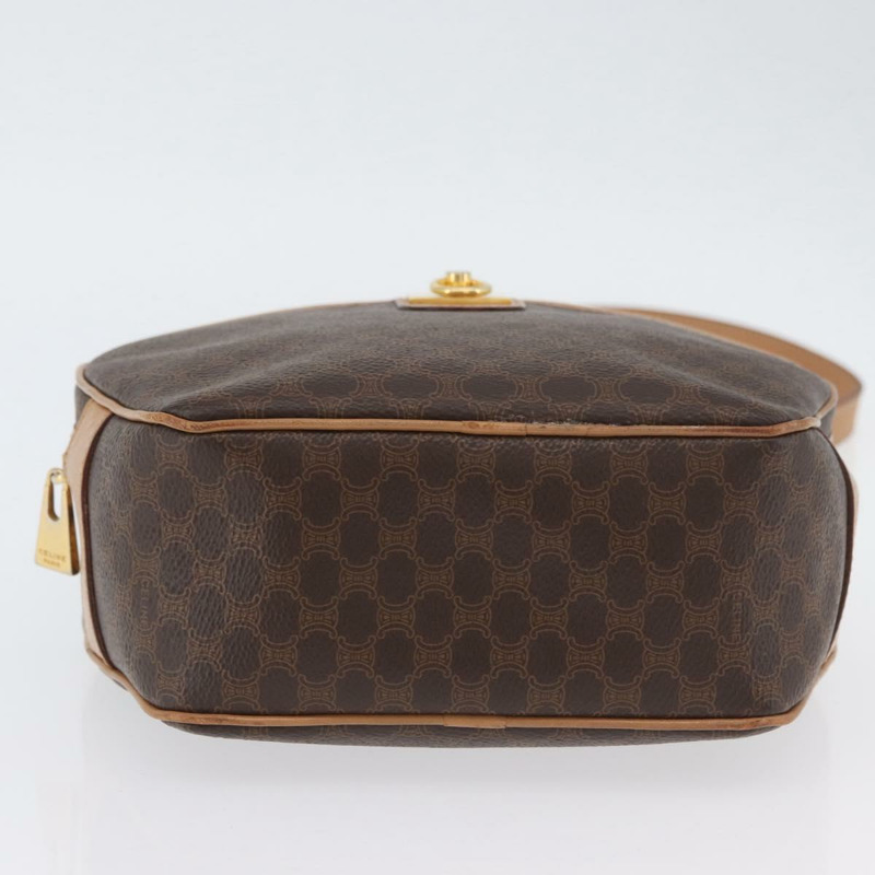 【日本直送】CELINE Macadam帆布肩背包 PVC皮革 棕色 金色 正品 am11126A-4