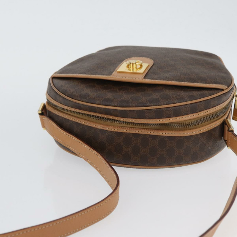 【日本直送】CELINE Macadam帆布肩背包 PVC皮革 棕色 金色 正品 am11126A-6