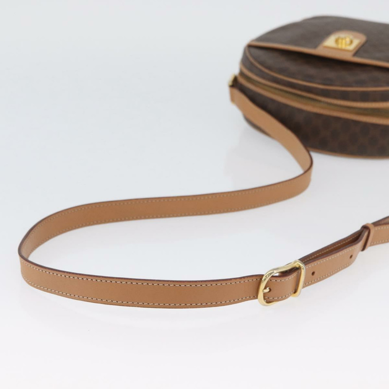 【日本直送】CELINE Macadam帆布肩背包 PVC皮革 棕色 金色 正品 am11126A-7