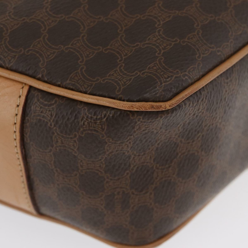 【日本直送】CELINE Macadam帆布肩背包 PVC皮革 棕色 金色 正品 am11126A-8