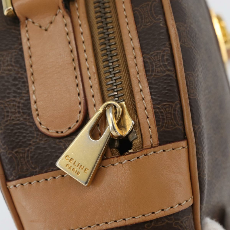 【日本直送】CELINE Macadam帆布肩背包 PVC皮革 棕色 金色 正品 am11126A-17