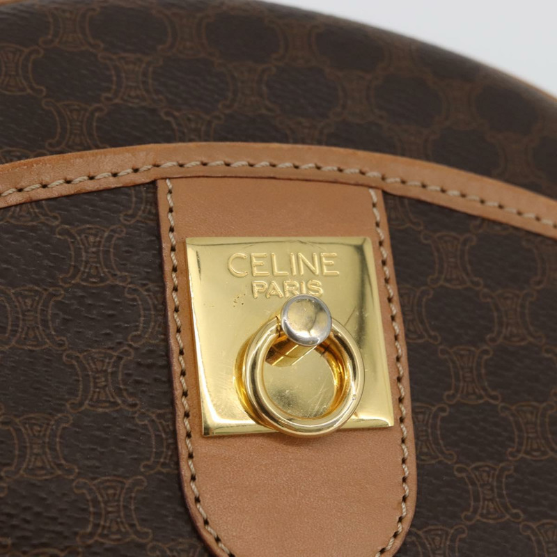 【日本直送】CELINE Macadam帆布肩背包 PVC皮革 棕色 金色 正品 am11126A-18