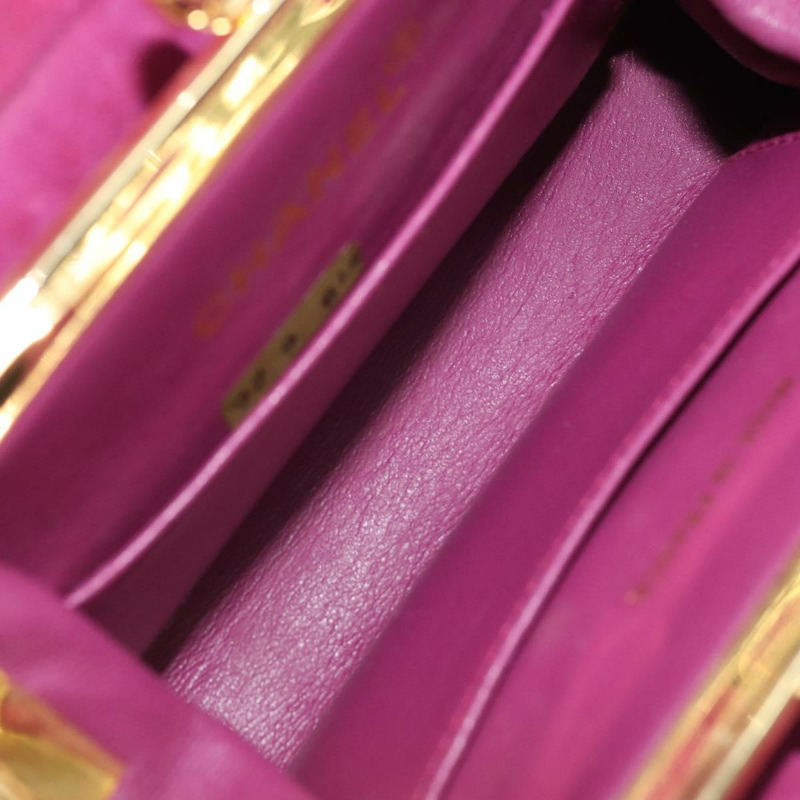 【日本直送】香奈兒鏈條肩背包，紫色麂皮，金色雙C標誌，正品 AMZ166A-9