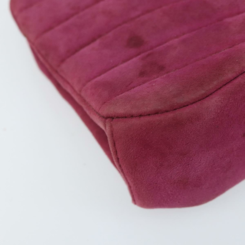 【日本直送】香奈兒鏈條肩背包，紫色麂皮，金色雙C標誌，正品 AMZ166A-14