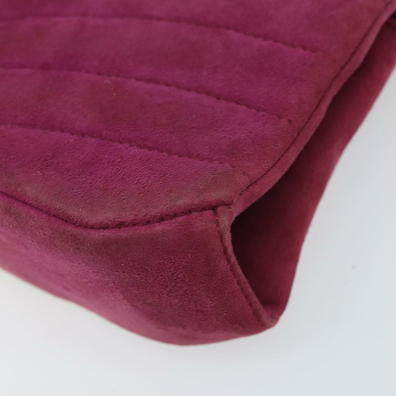 【日本直送】香奈兒鏈條肩背包，紫色麂皮，金色雙C標誌，正品 AMZ166A-15