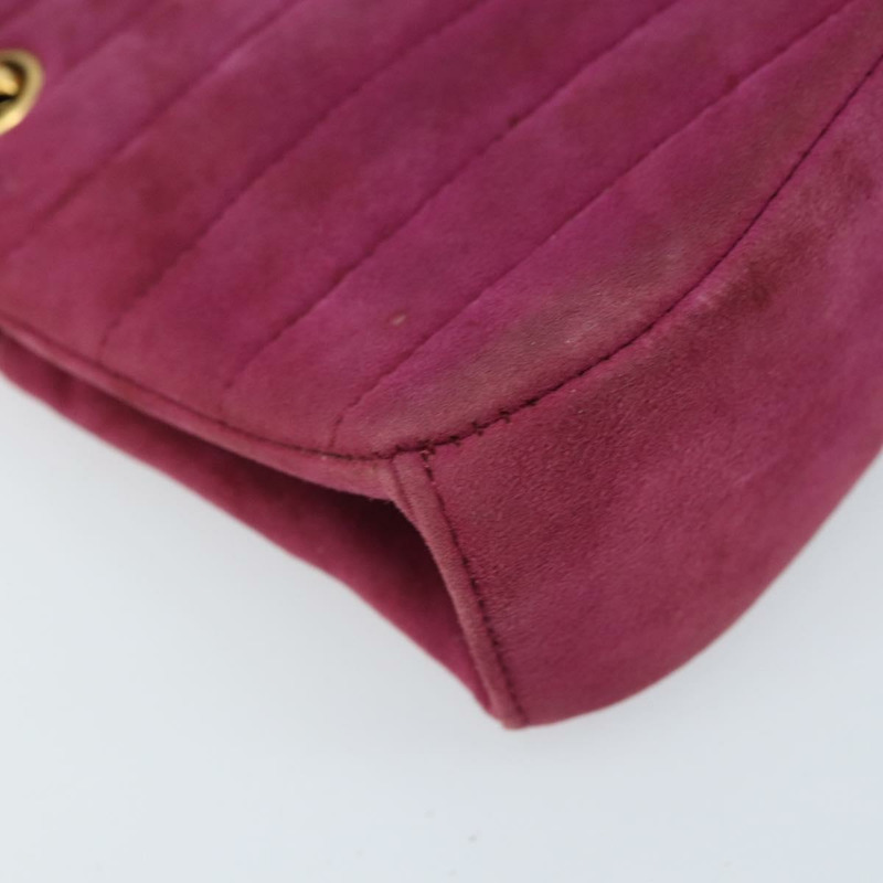 【日本直送】香奈兒鏈條肩背包，紫色麂皮，金色雙C標誌，正品 AMZ166A-16