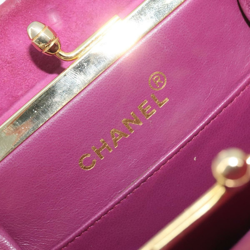 【日本直送】香奈兒鏈條肩背包，紫色麂皮，金色雙C標誌，正品 AMZ166A-19