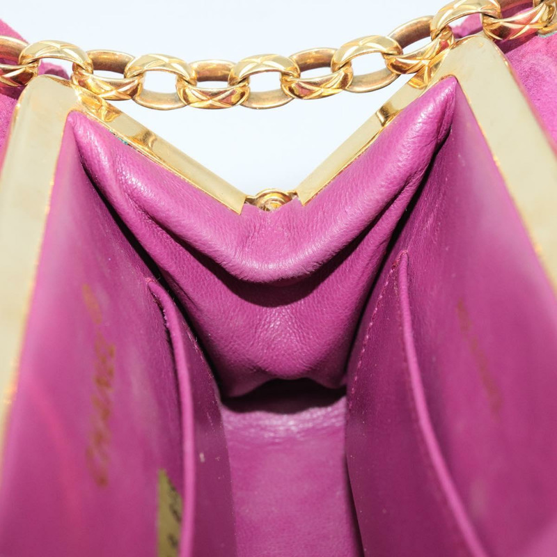 【日本直送】香奈兒鏈條肩背包，紫色麂皮，金色雙C標誌，正品 AMZ166A-20