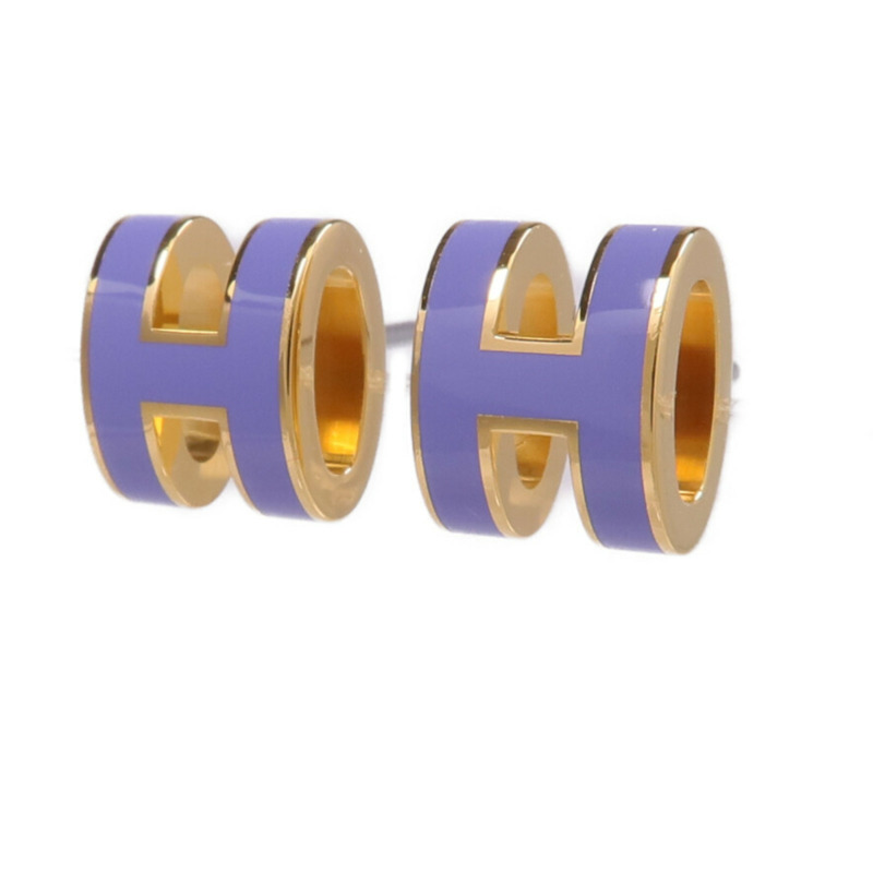 HERMES 金屬Mini Pop H耳環Lilas-1