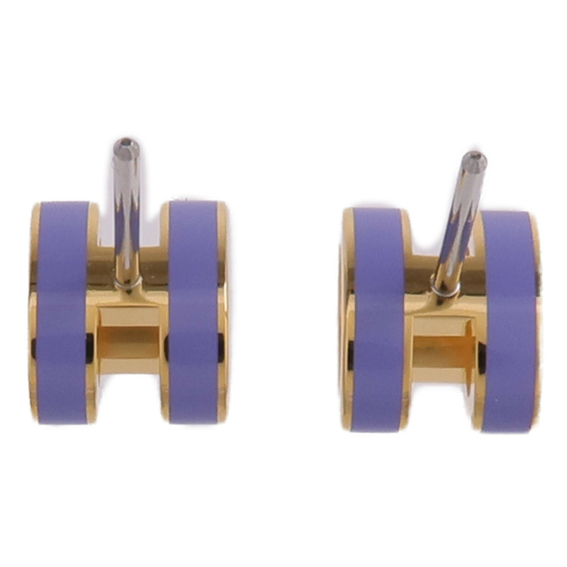 HERMES 金屬Mini Pop H耳環Lilas-2