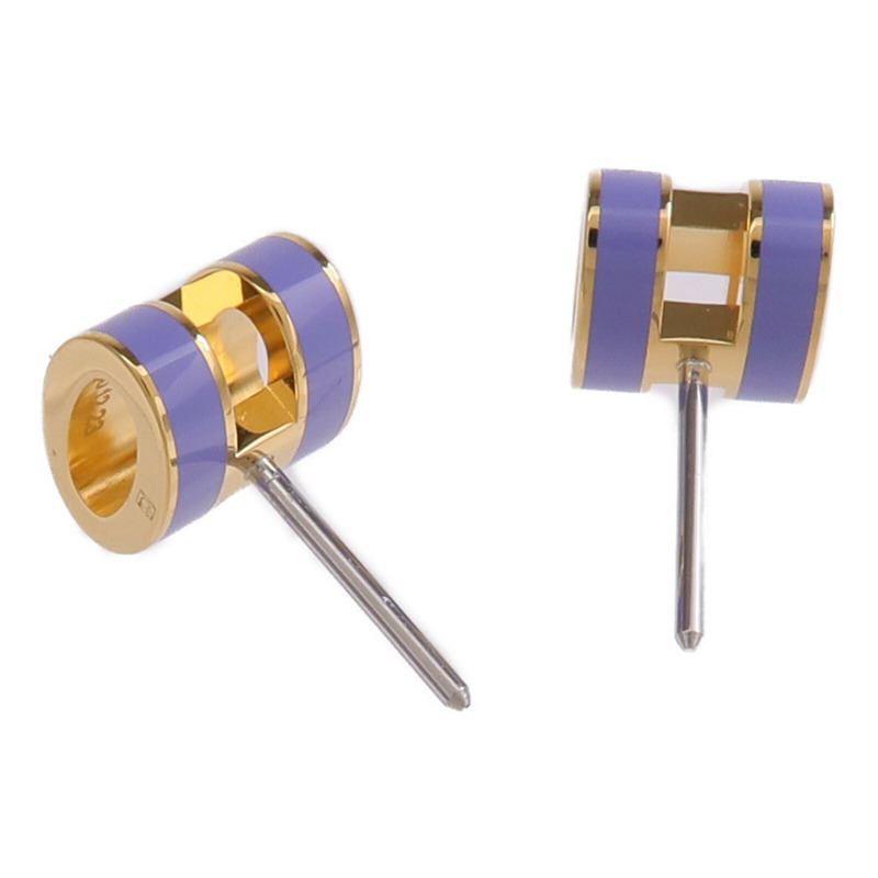 HERMES 金屬Mini Pop H耳環Lilas-3