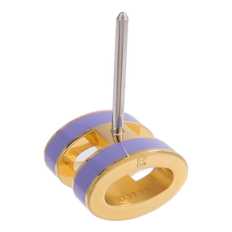 HERMES 金屬Mini Pop H耳環Lilas-4