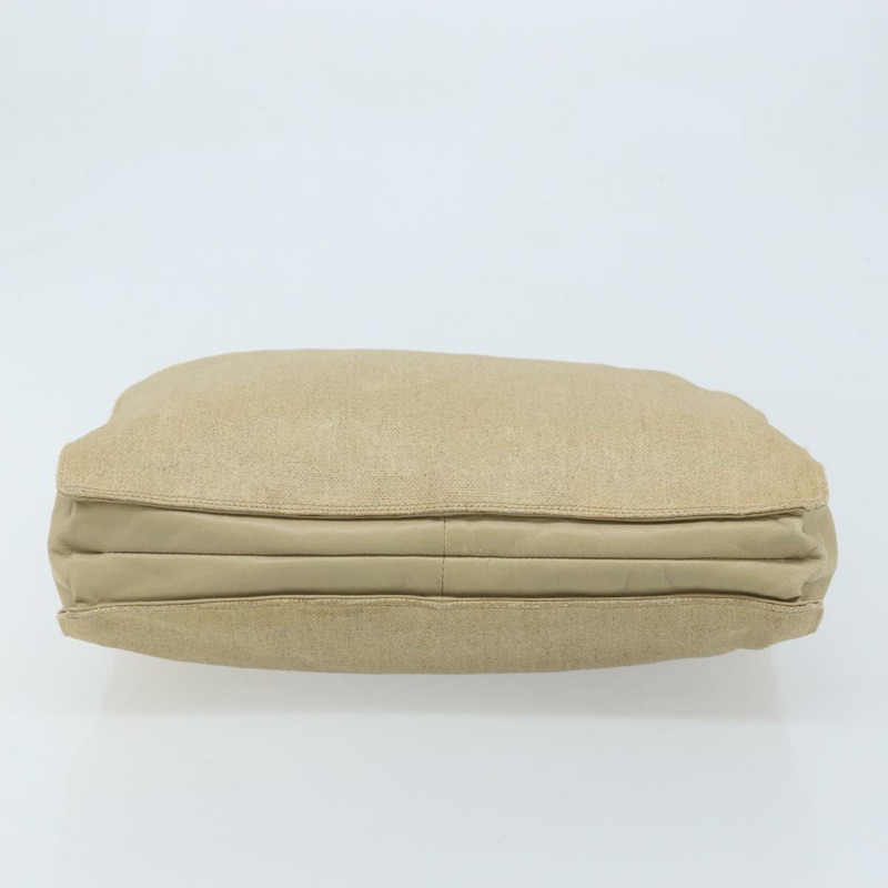 【日本直送】香奈兒 COCO 標誌木柄手袋帆布米色金色 CC 正品 AMZ163A-4