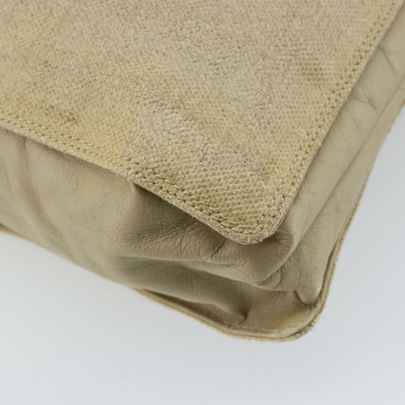 【日本直送】香奈兒 COCO 標誌木柄手袋帆布米色金色 CC 正品 AMZ163A-8