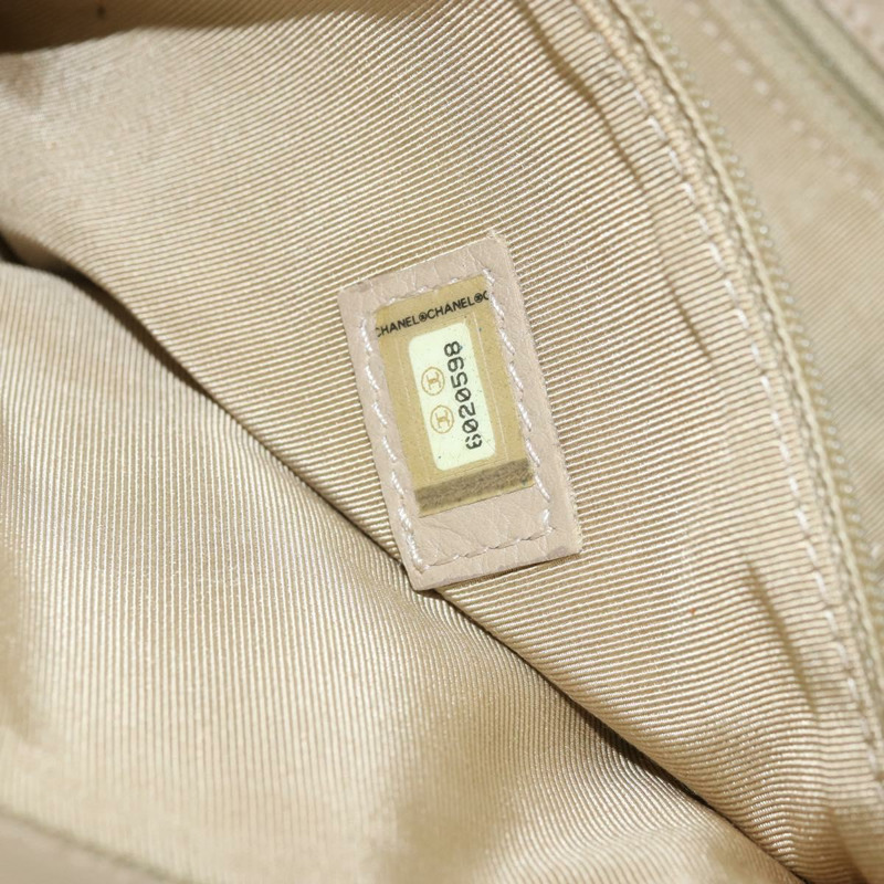 【日本直送】香奈兒 COCO 標誌木柄手袋帆布米色金色 CC 正品 AMZ163A-10