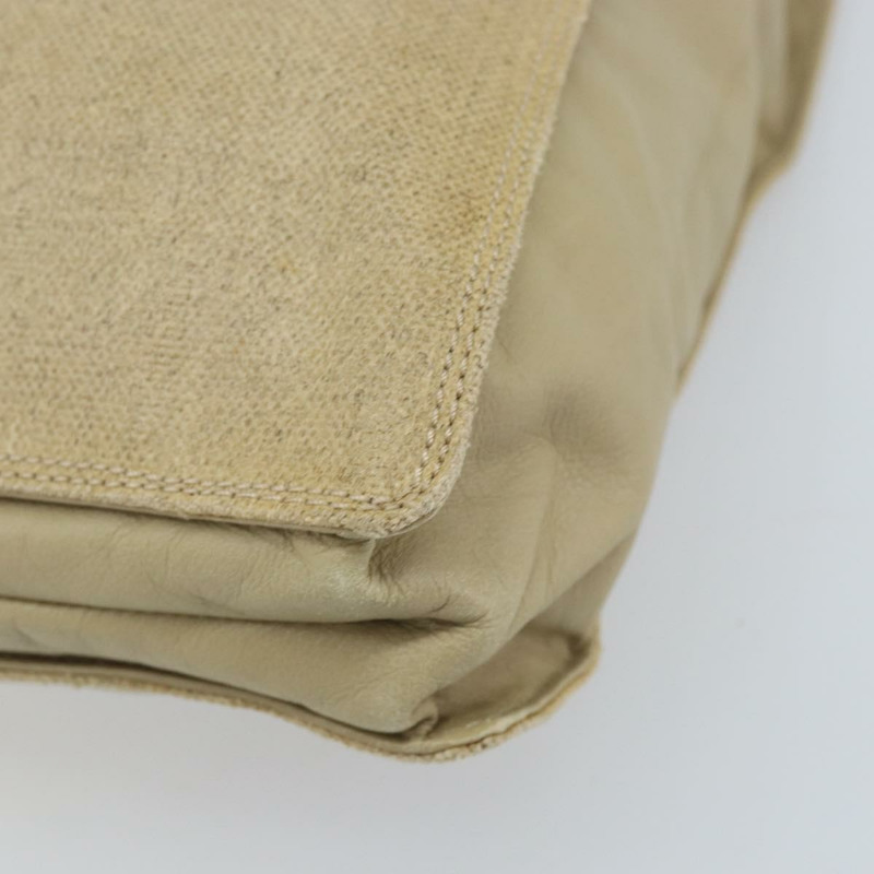 【日本直送】香奈兒 COCO 標誌木柄手袋帆布米色金色 CC 正品 AMZ163A-13