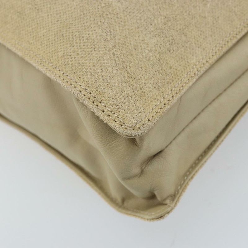 【日本直送】香奈兒 COCO 標誌木柄手袋帆布米色金色 CC 正品 AMZ163A-14