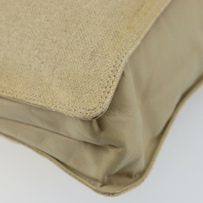 【日本直送】香奈兒 COCO 標誌木柄手袋帆布米色金色 CC 正品 AMZ163A-15