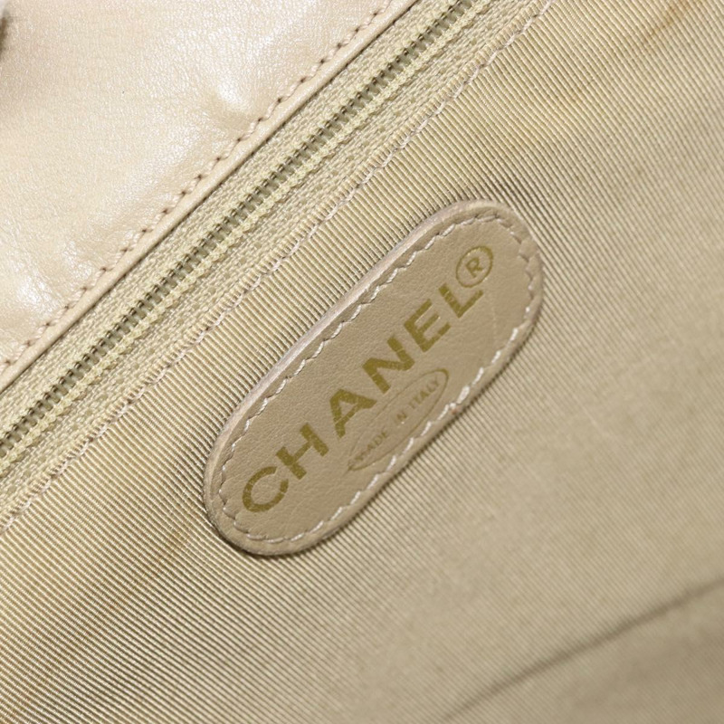 【日本直送】香奈兒 COCO 標誌木柄手袋帆布米色金色 CC 正品 AMZ163A-16