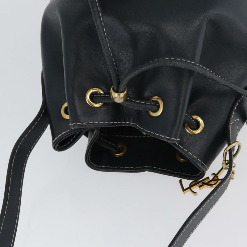 【日本直送】SAINT LAURENT 手提包 單肩包 皮革 海軍藍 白色 金色 正品 am11069A-5