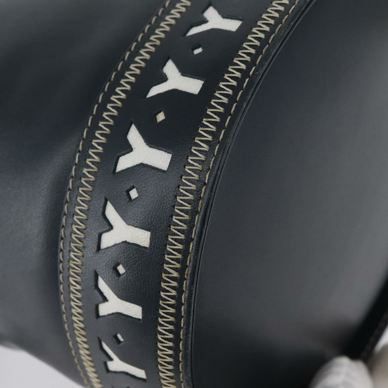 【日本直送】SAINT LAURENT 手提包 單肩包 皮革 海軍藍 白色 金色 正品 am11069A-14