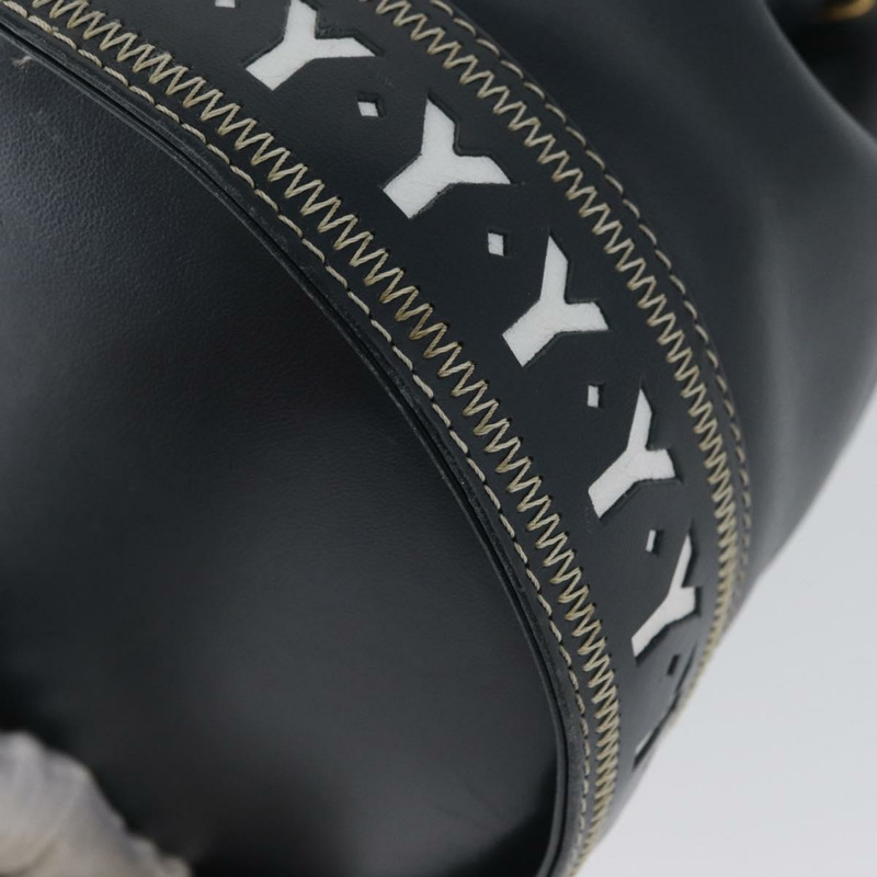 【日本直送】SAINT LAURENT 手提包 單肩包 皮革 海軍藍 白色 金色 正品 am11069A-15