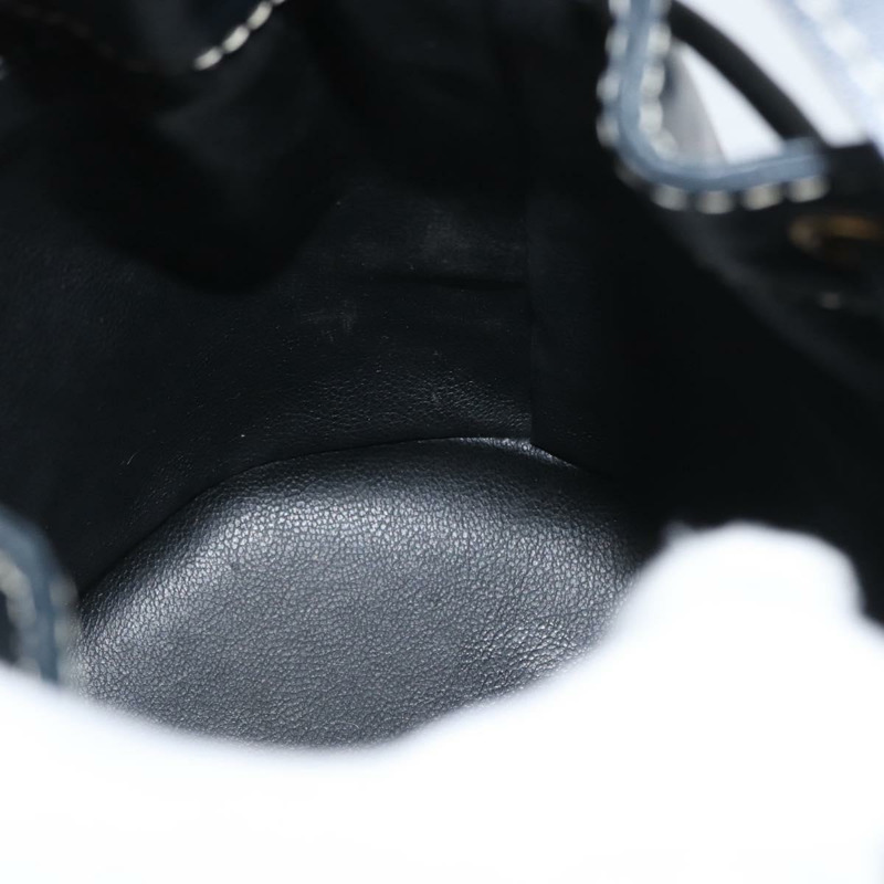 【日本直送】SAINT LAURENT 手提包 單肩包 皮革 海軍藍 白色 金色 正品 am11069A-16