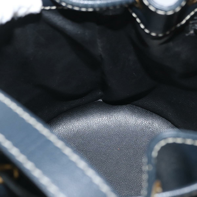 【日本直送】SAINT LAURENT 手提包 單肩包 皮革 海軍藍 白色 金色 正品 am11069A-17