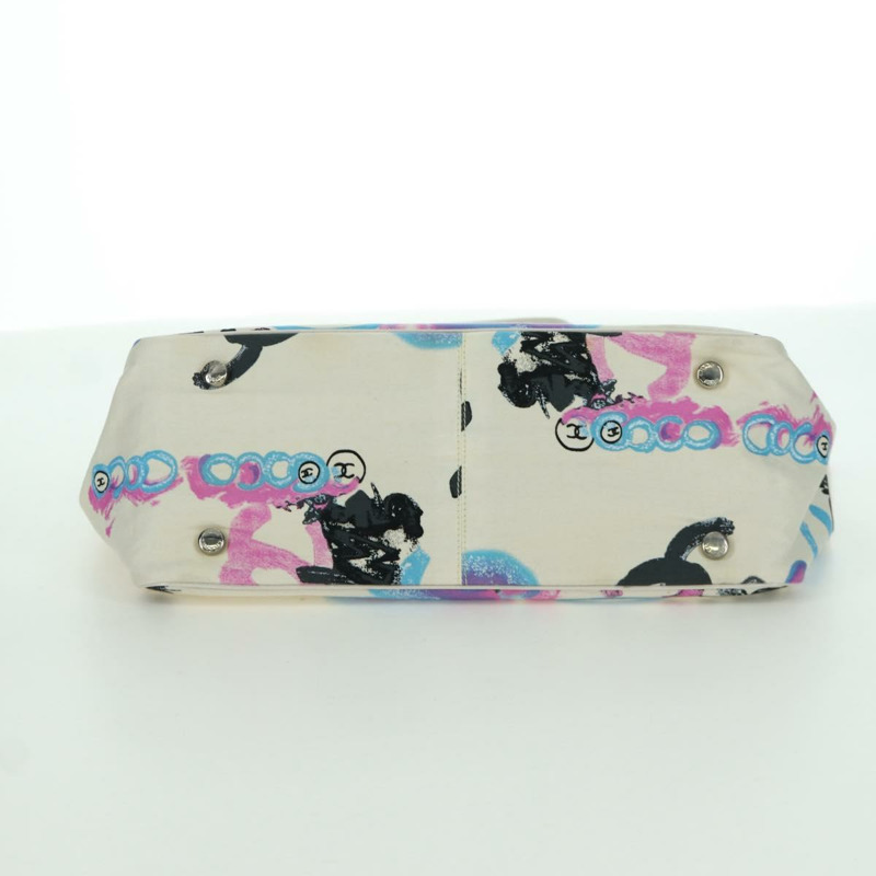 【日本直送】香奈兒新款旅遊系列夏威夷限量版手提包 尼龍材質 白色 銀色 CC 認證 AMZ373V-4