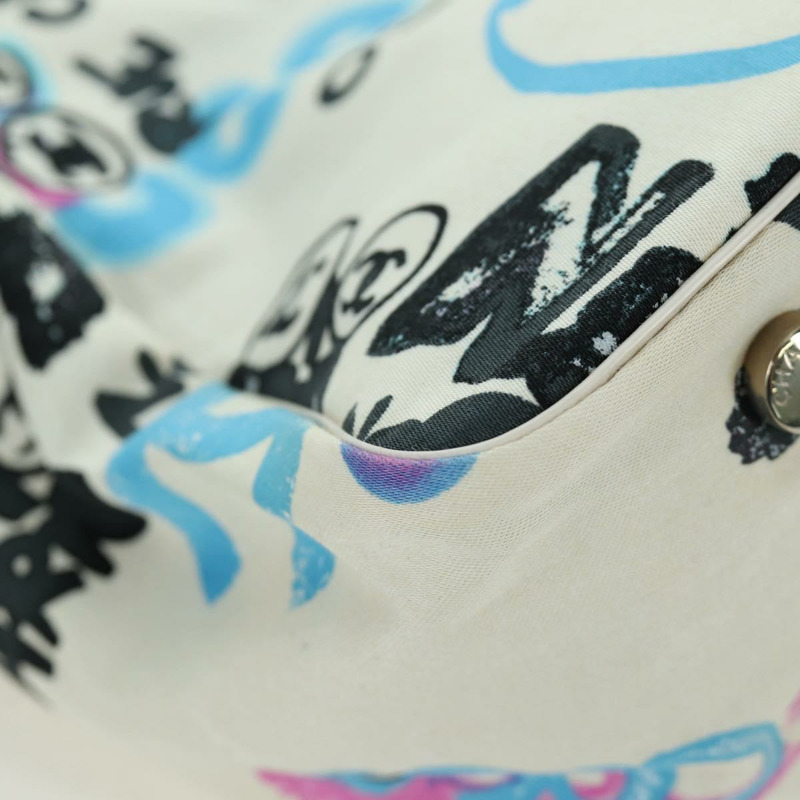 【日本直送】香奈兒新款旅遊系列夏威夷限量版手提包 尼龍材質 白色 銀色 CC 認證 AMZ373V-14