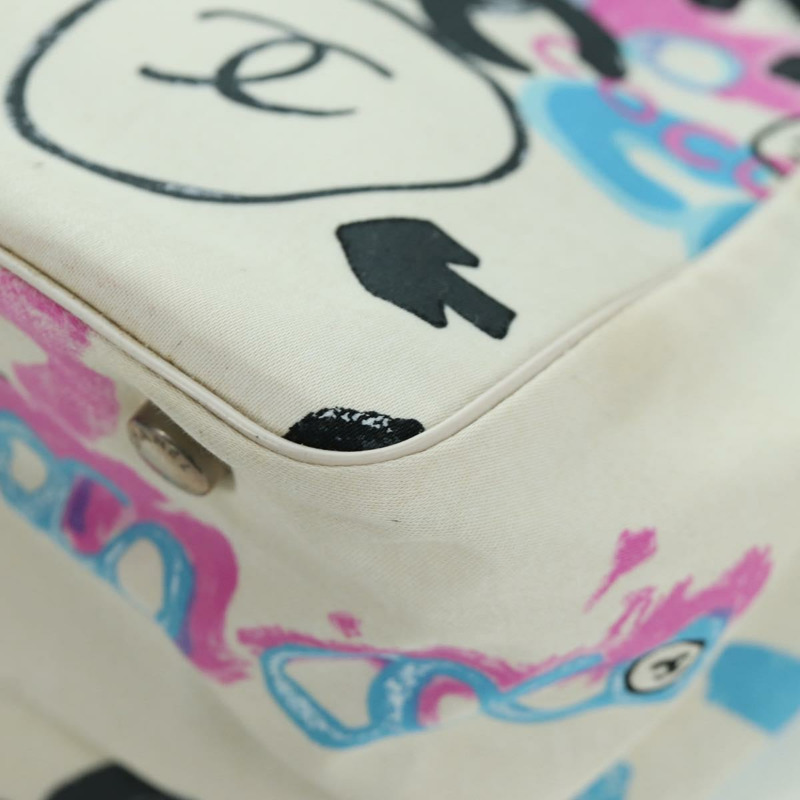 【日本直送】香奈兒新款旅遊系列夏威夷限量版手提包 尼龍材質 白色 銀色 CC 認證 AMZ373V-15