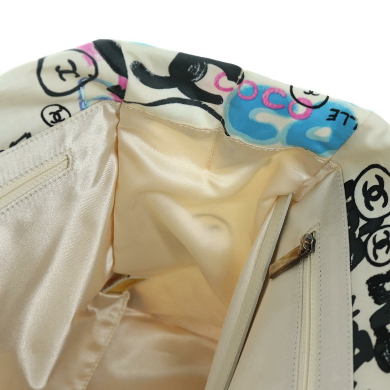 【日本直送】香奈兒新款旅遊系列夏威夷限量版手提包 尼龍材質 白色 銀色 CC 認證 AMZ373V-20