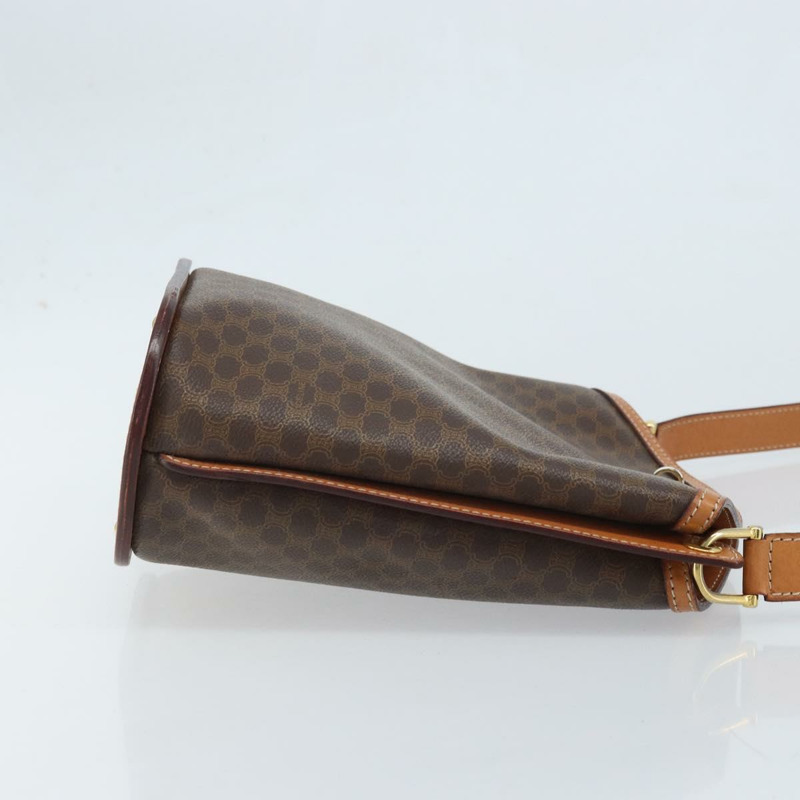 【日本直送】CELINE Macadam帆布肩背包 PVC皮革 棕色金色 正品 AMZ526A-2