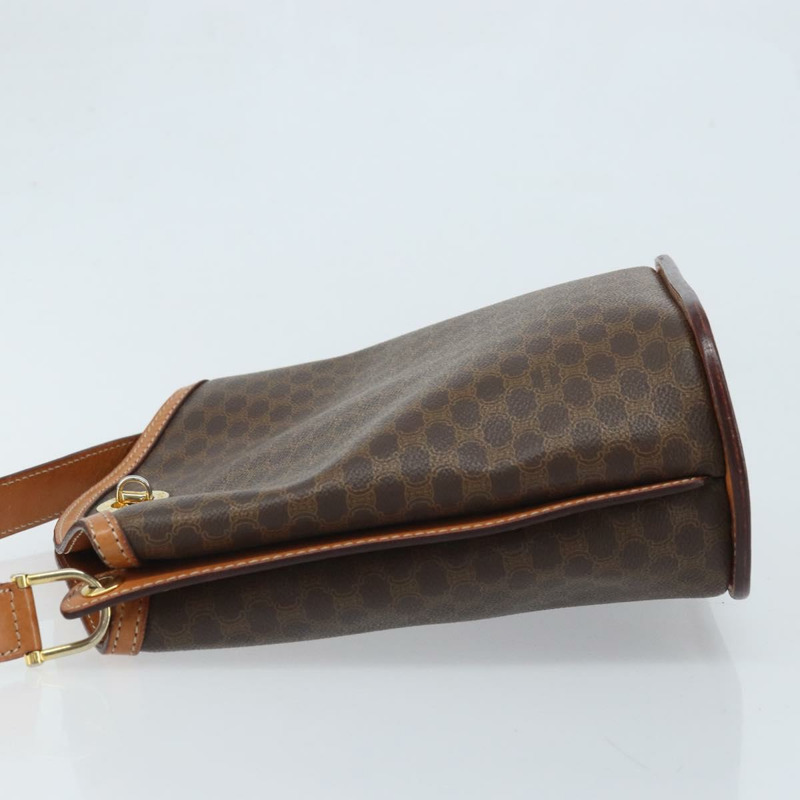 【日本直送】CELINE Macadam帆布肩背包 PVC皮革 棕色金色 正品 AMZ526A-3