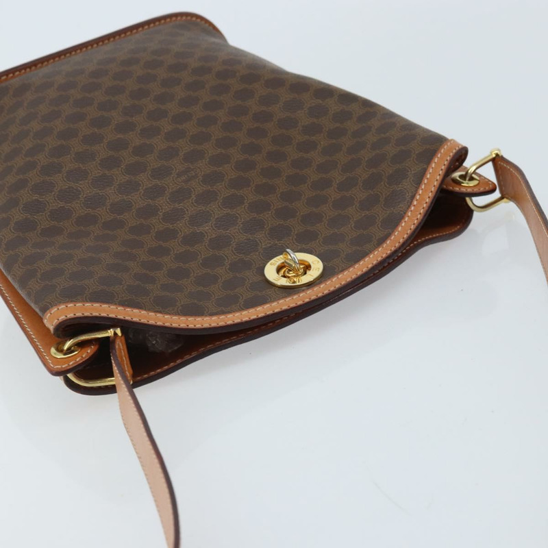 【日本直送】CELINE Macadam帆布肩背包 PVC皮革 棕色金色 正品 AMZ526A-5