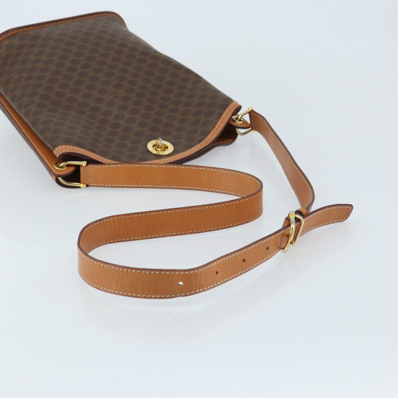 【日本直送】CELINE Macadam帆布肩背包 PVC皮革 棕色金色 正品 AMZ526A-6