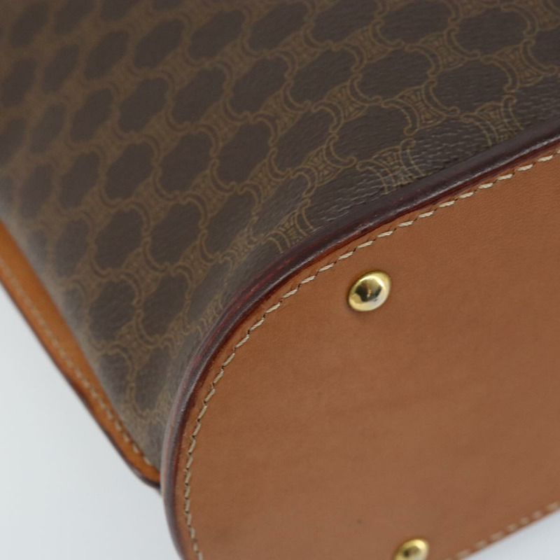 【日本直送】CELINE Macadam帆布肩背包 PVC皮革 棕色金色 正品 AMZ526A-8