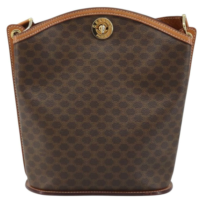 【日本直送】CELINE Macadam帆布肩背包 PVC皮革 棕色金色 正品 AMZ526A-12