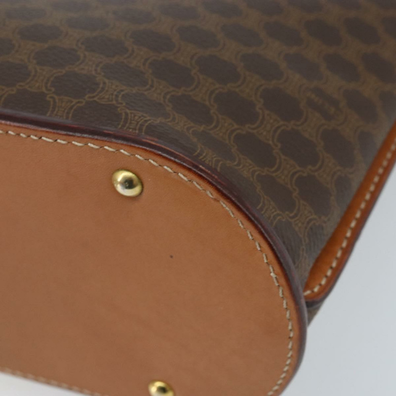 【日本直送】CELINE Macadam帆布肩背包 PVC皮革 棕色金色 正品 AMZ526A-13