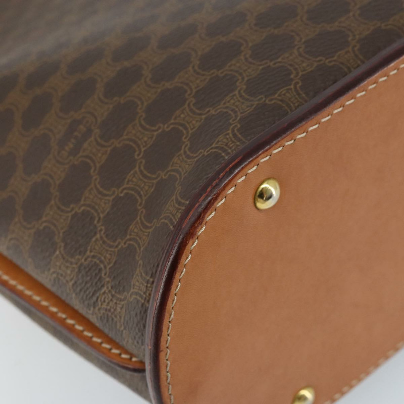 【日本直送】CELINE Macadam帆布肩背包 PVC皮革 棕色金色 正品 AMZ526A-14