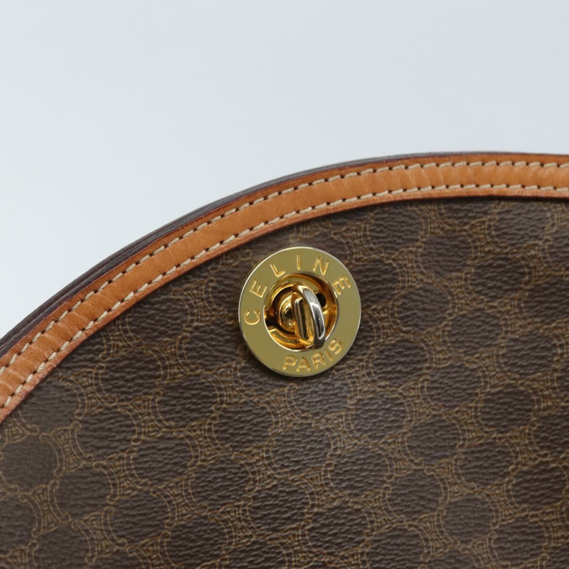 【日本直送】CELINE Macadam帆布肩背包 PVC皮革 棕色金色 正品 AMZ526A-16