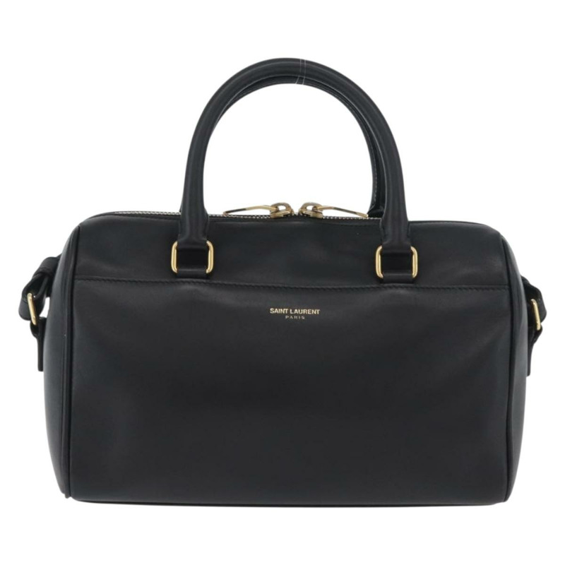 【日本直送】SAINT LAURENT 嬰兒旅行手提包 皮革 兩用 黑色 金色 330958 正品 hk3593A-12