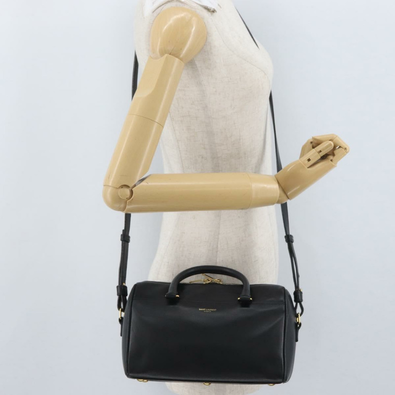 【日本直送】SAINT LAURENT 嬰兒旅行手提包 皮革 兩用 黑色 金色 330958 正品 hk3593A-23