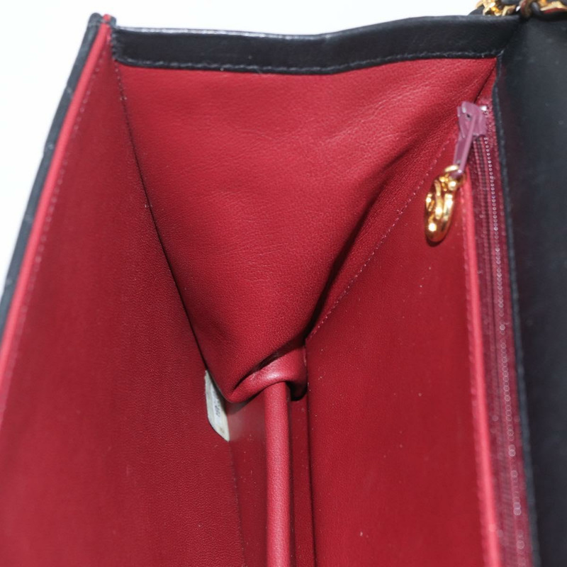 【日本直送】香奈兒鏈絎縫單肩包，羊皮材質，黑色，金色雙C標誌，正品 ka3415SAV-22