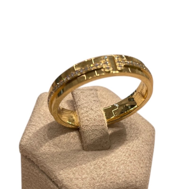 TIFFANY&CO. 蒂芙尼 T系列 鑽石戒指 K18YG #62-5