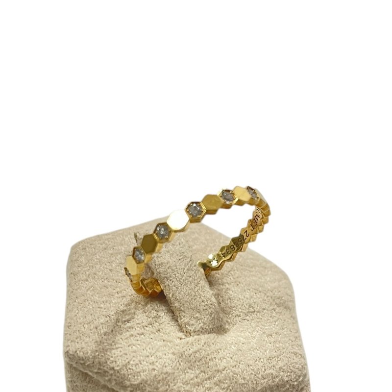 CHAUMET 尚美 BEE MY LOVE 蜂巢鑽戒 K18YG #54-1