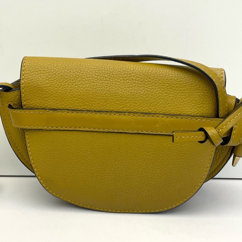 LOEWE羅意威Gate迷你馬鞍包 橄欖綠荔枝紋牛皮 尺寸：17*7*9-1