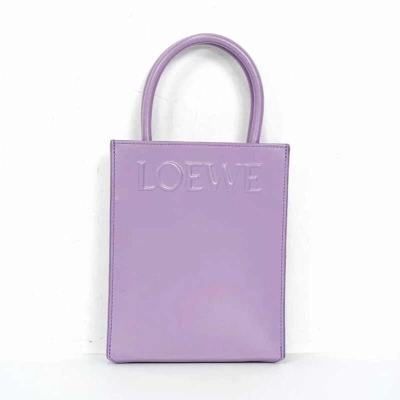 LOEWE A5系列 Logo印花壓紋 琴譜包托特包Tote包購物袋肩背斜背手提包 紫色17*6*21.5  95新 配件塵袋-2