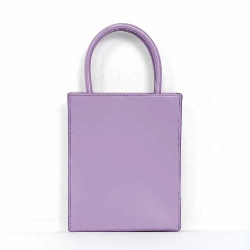 LOEWE A5系列 Logo印花壓紋 琴譜包托特包Tote包購物袋肩背斜背手提包 紫色17*6*21.5  95新 配件塵袋-8