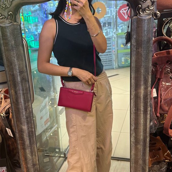 纪梵希 纪梵希包包 閑置 粉紅色 信封包 桃紅色 迷你 斜挎包 可拆 皮革肩帶  肩背  斜挎  givenchy Antigona crossbody bag pink-6